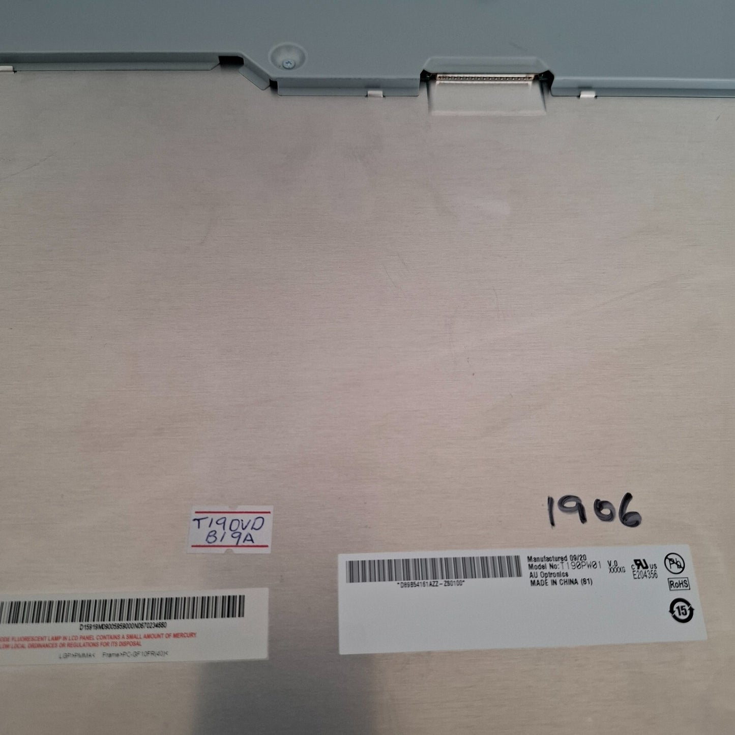LED/LCD SCREEN PANEL AUO T190PW01 V.0 FOR TEAC T19DVDB19A 19" TV