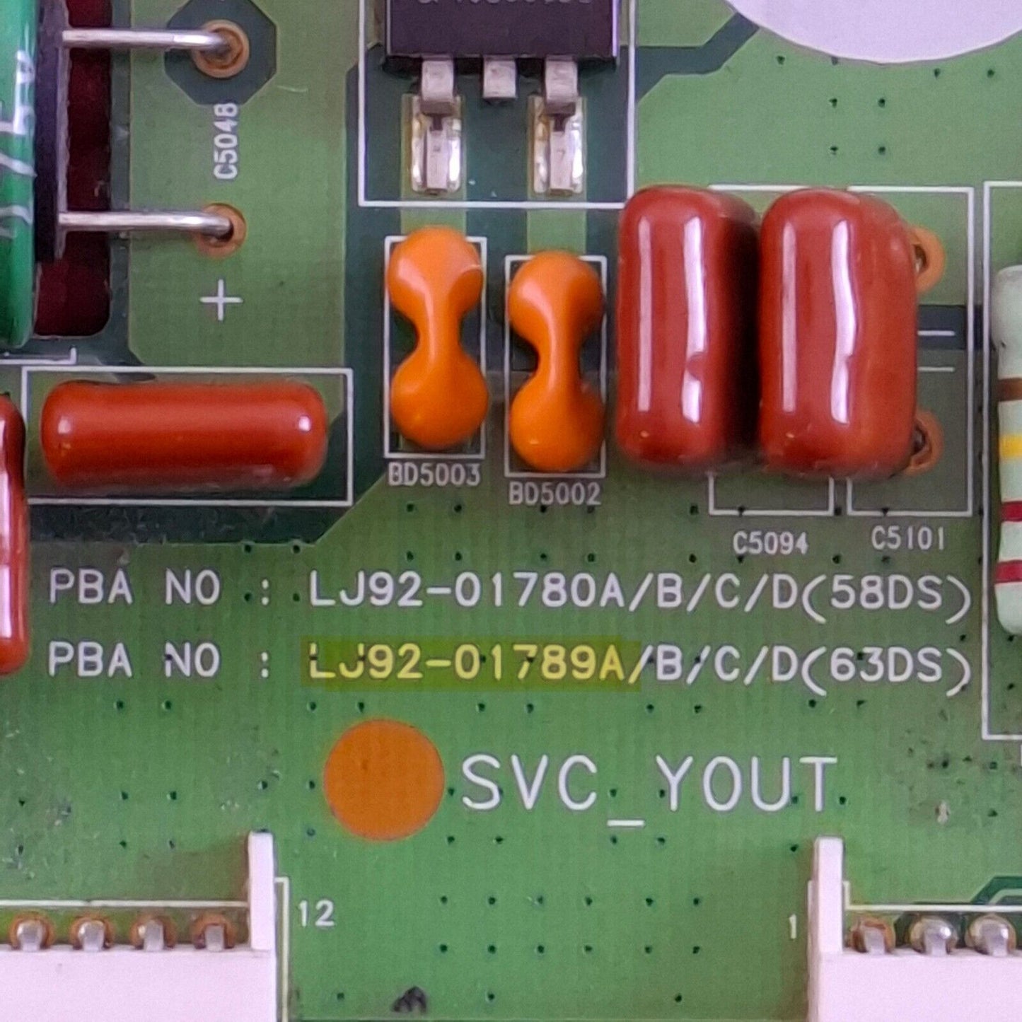 YSUS BOARD FOR SAMSUNG PS64D8000FU 64" PLASMA TV LJ41-09453A LJ92-01789A AA1
