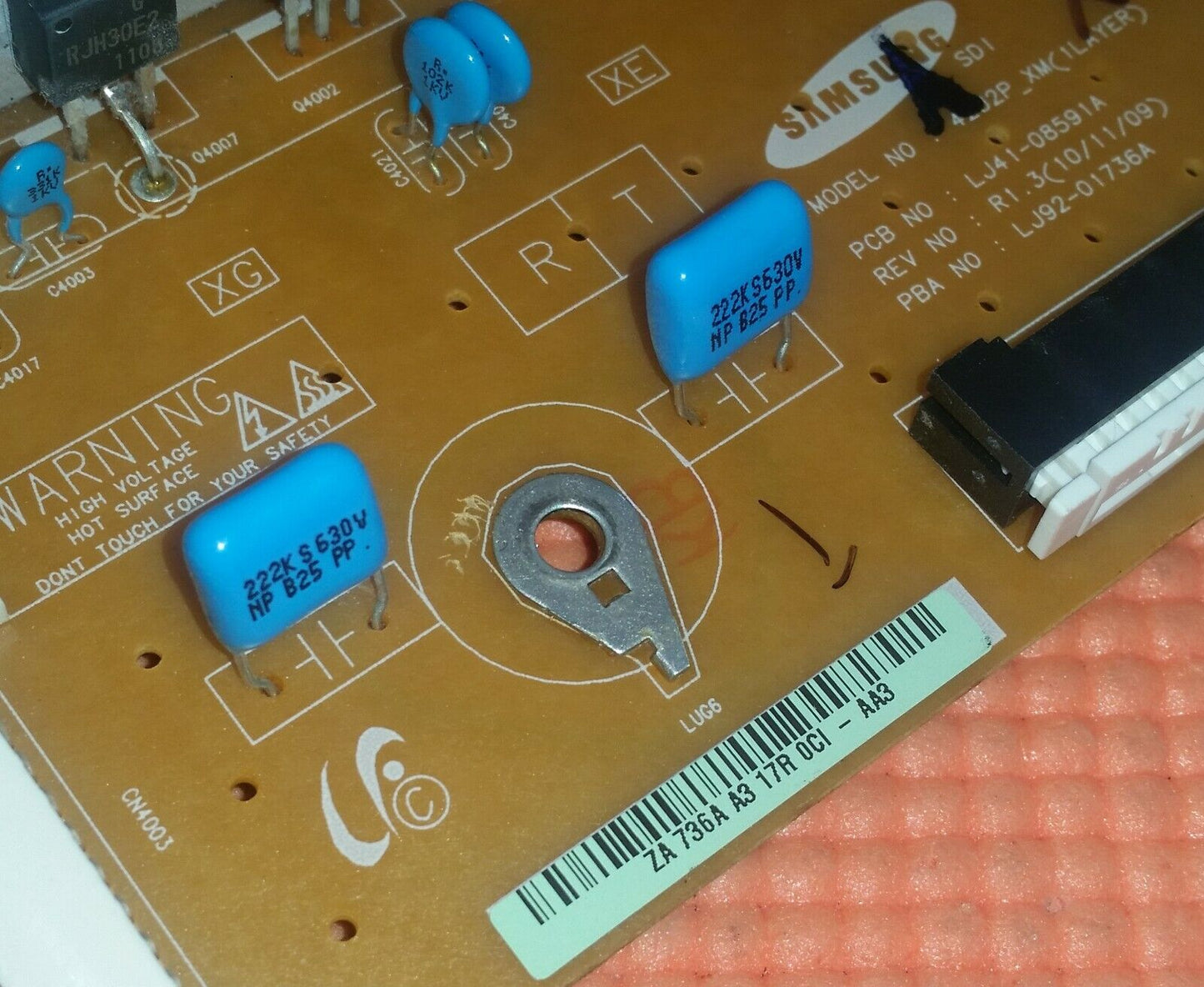XSUS BOARD FOR SAMSUNG PS42C450B1W 42" PLASMA TV LJ41-08591A LJ92-01736A AA3