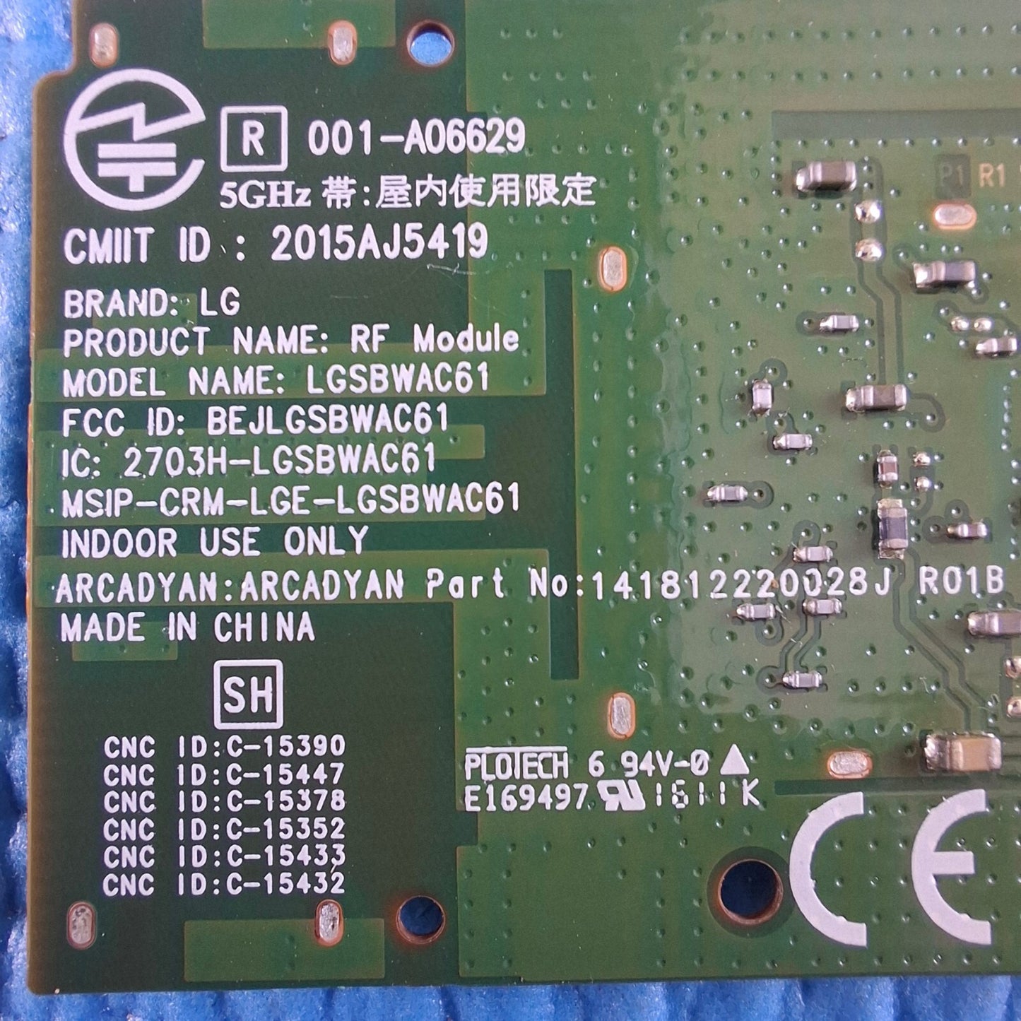 WIFI MODULE FR LG OLED55B6V OLED55C6V OLED65G6V 65UH650V 55UH850V TV EAT63153401