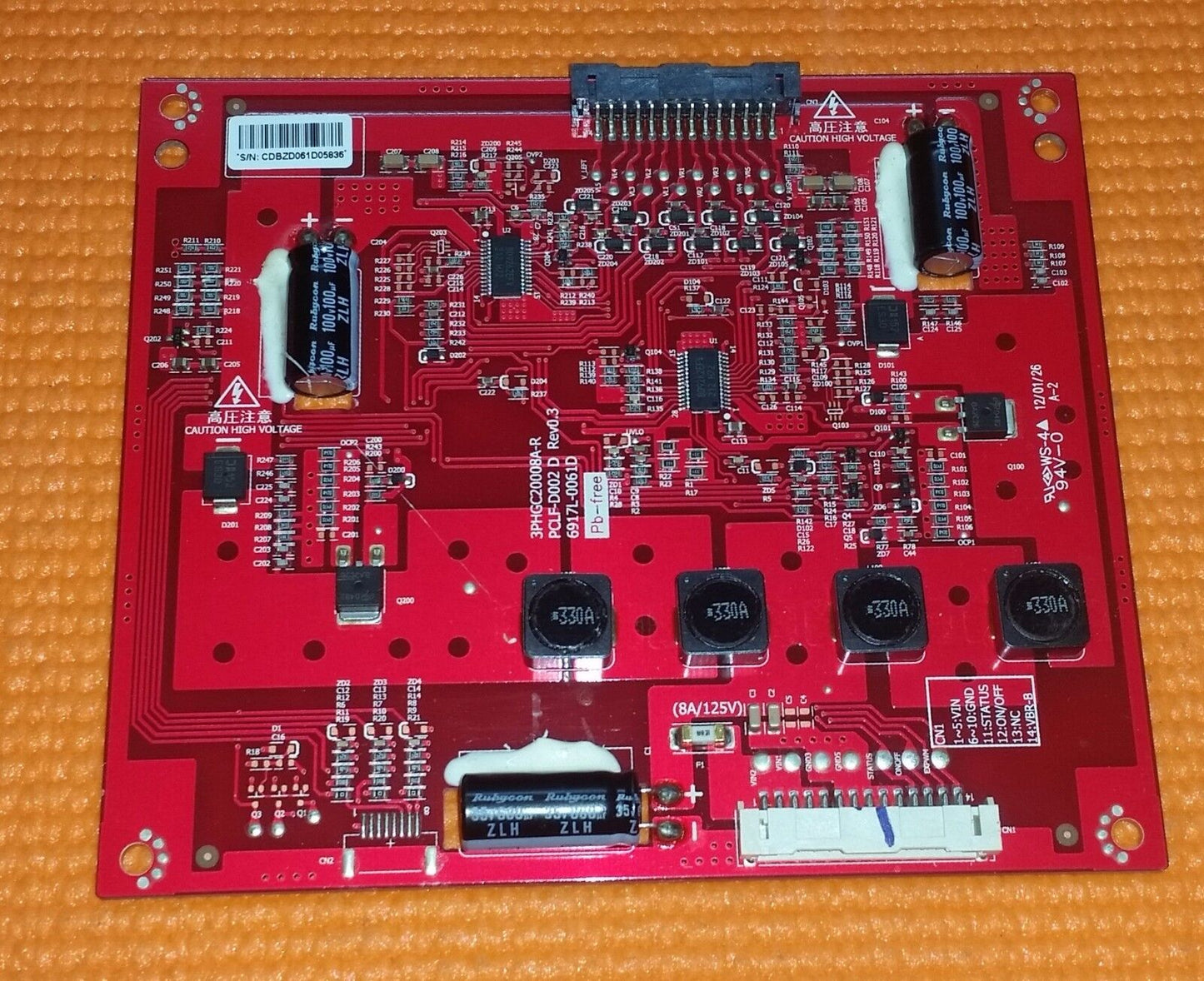 INVERTER BOARD FOR SONY KDL-42EX410 42" LCD TV 6917L-0061D 3PHGC20008A-R