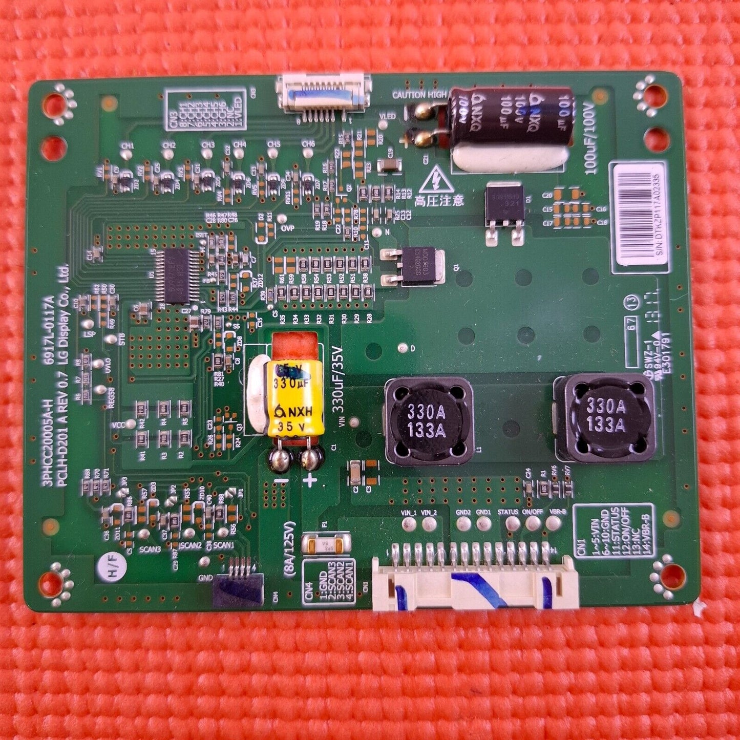 INVERTER BOARD FOR LG 47LA641V 47" TV 6917L-0117A PCLH-D201 A REV 0.7