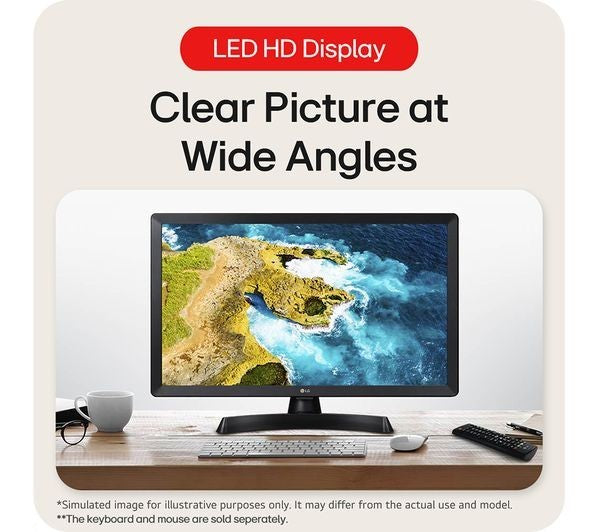LG 24TQ510S-PZ 24" Smart HD Ready LED TV Monitor Netflix YouTube Prime