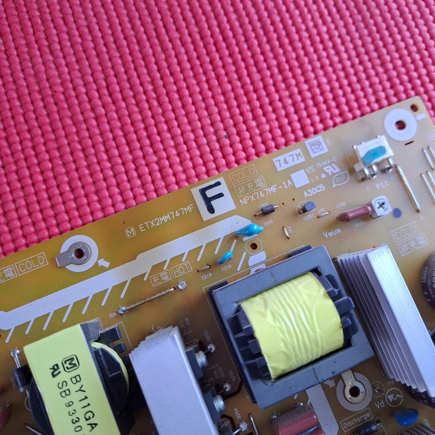 POWER SUPPLY BOARD PANASONIC TX-P42G15B 42" TV ETX2MM747MF F NPX747MF-1A