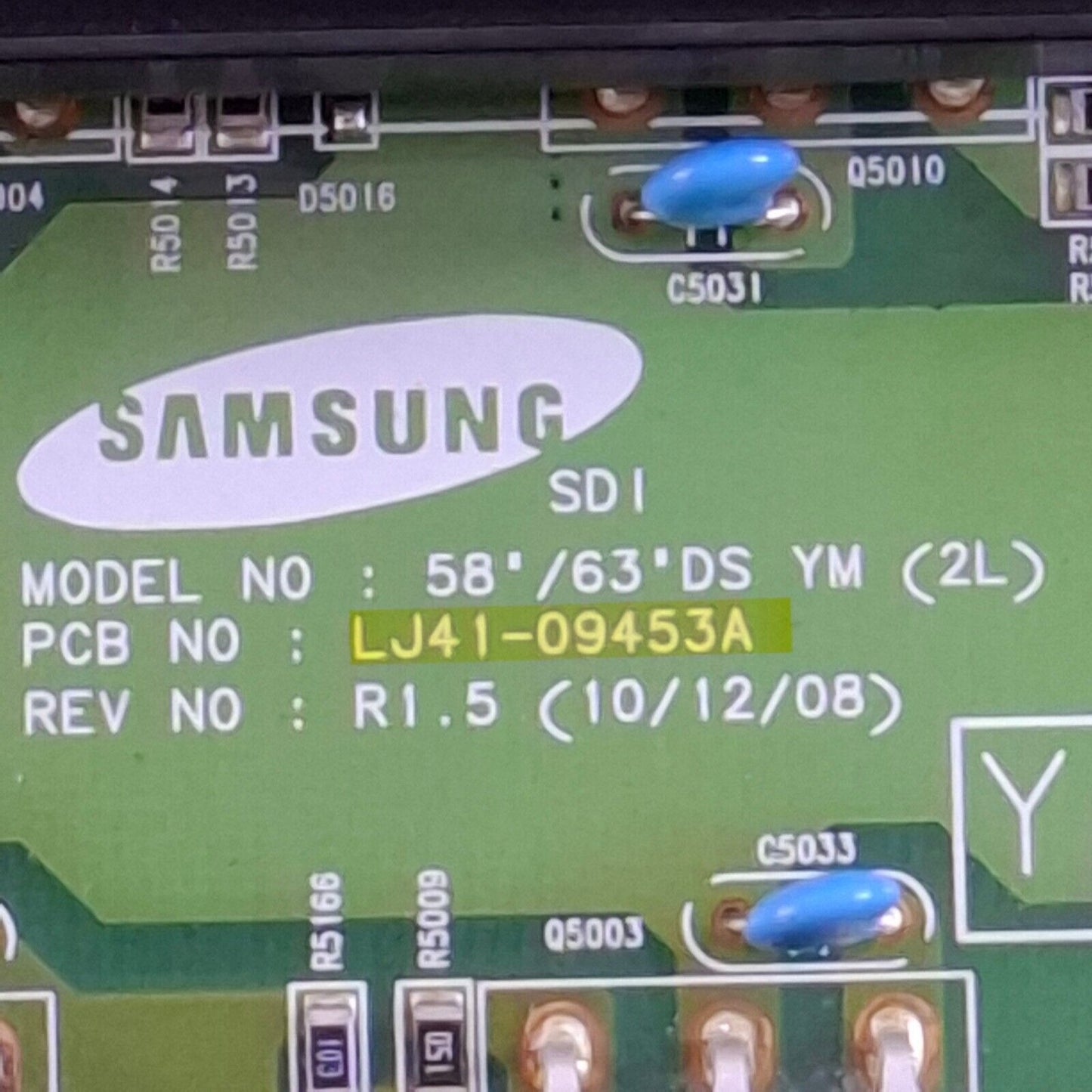 YSUS BOARD FOR SAMSUNG PS64D8000FU 64" PLASMA TV LJ41-09453A LJ92-01789A AA1