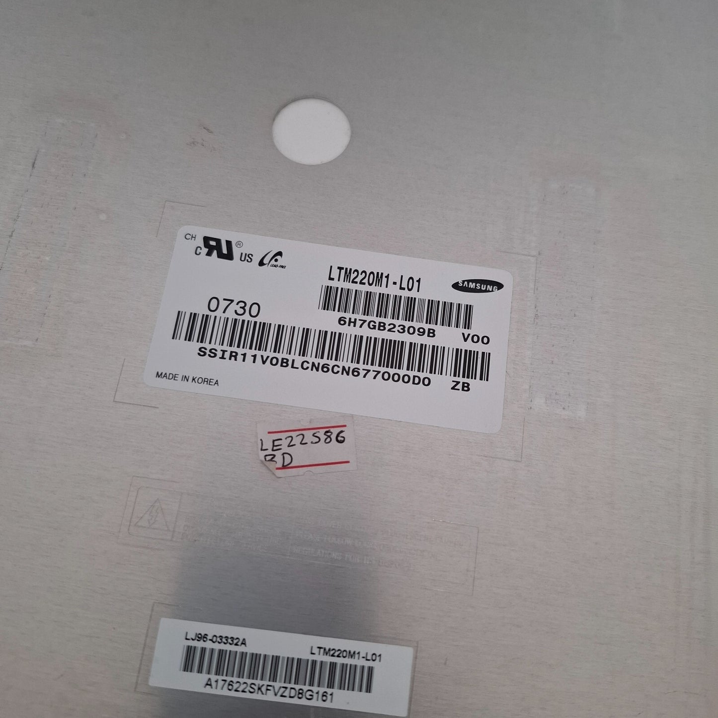 LED/LCD SCREEN PANEL SAMSUNG LTM220M1-L01 FOR SAMSUNG LE22S86BD 22" TV