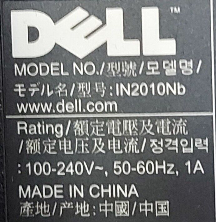 DELL IN2010NB 20" 1600 x 900 LCD MONITOR VGA DVI-D WITH STAND