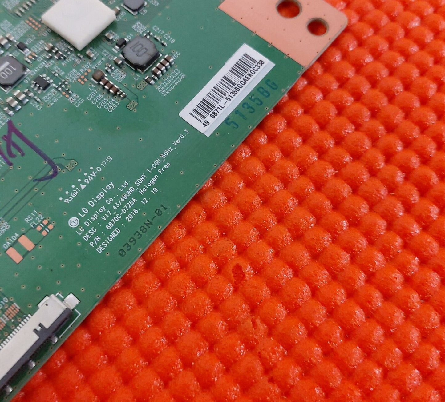 LVDS TCON BOARD FOR SONY KD-49XE7093 KD-49XE7002 49" TV 6870C-0726A 6871L-5135B
