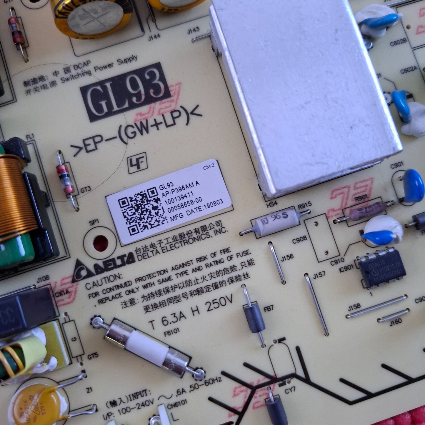 POWER SUPPLY BOARD FOR SONY KD-85XG8596 TV 2955056303 1-001-394-11 AP-P396AM A