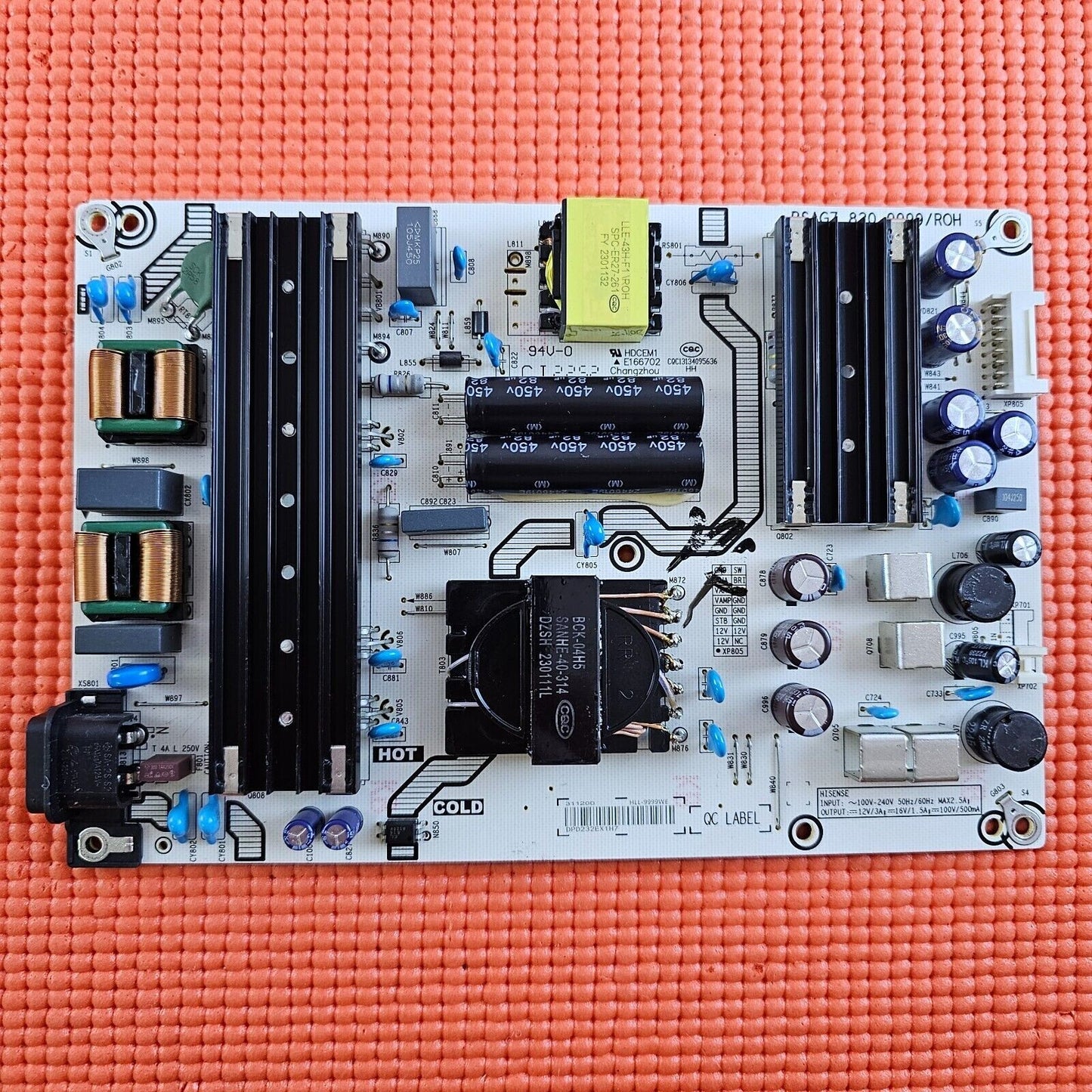 POWER BOARD FOR HISENSE 65A6BGTUK 65A6GTUK 65" TV RSAG7.820.9999/ROH HLL-9999WE