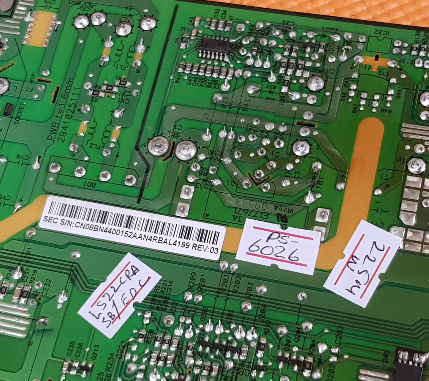 POWER BOARD FOR SAMSUNG 225MW CR22WS LS22CRASB/EDC 22" TV MONITOR BN44-00152A