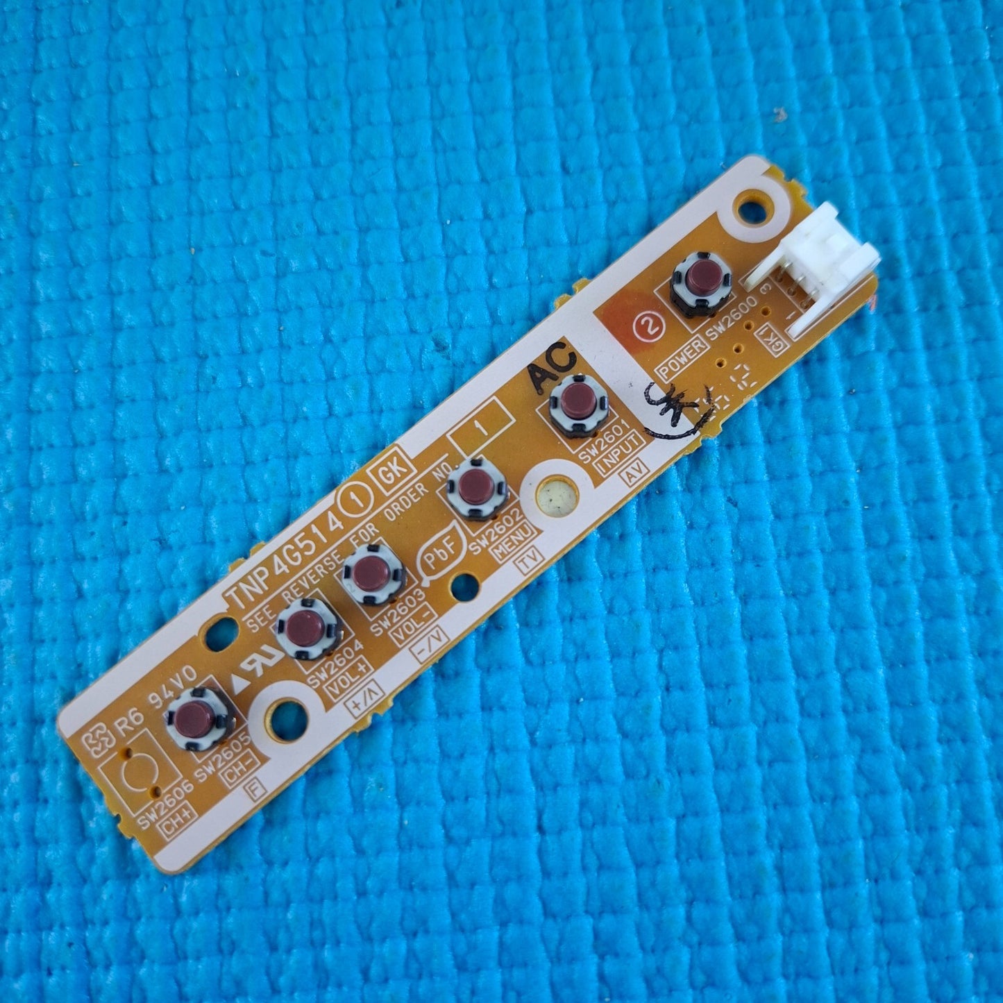 POWER BUTTON UNIT FOR PANASONIC TX-L32C4B 32" TV TNP4G514 1 GK
