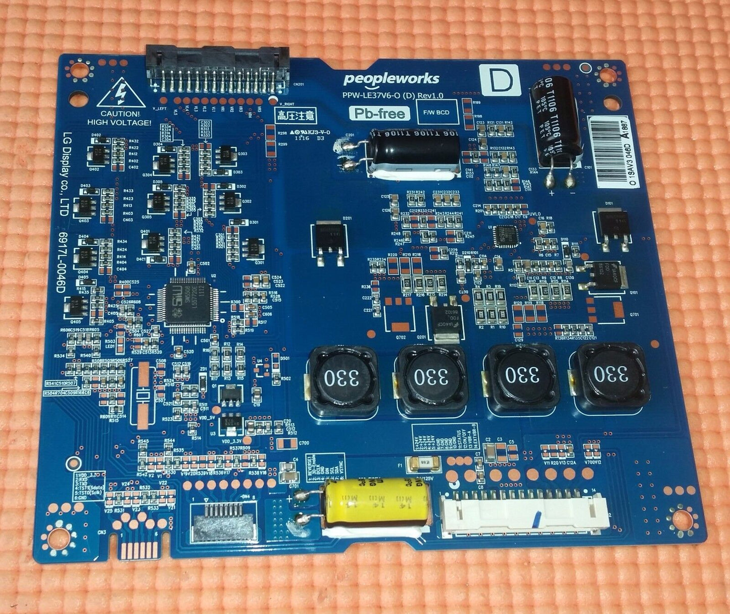 INVERTER FOR LG 37LV450U 37" LED TV 6917L-0046D PPW-LE37V6-O (D) REV1.0