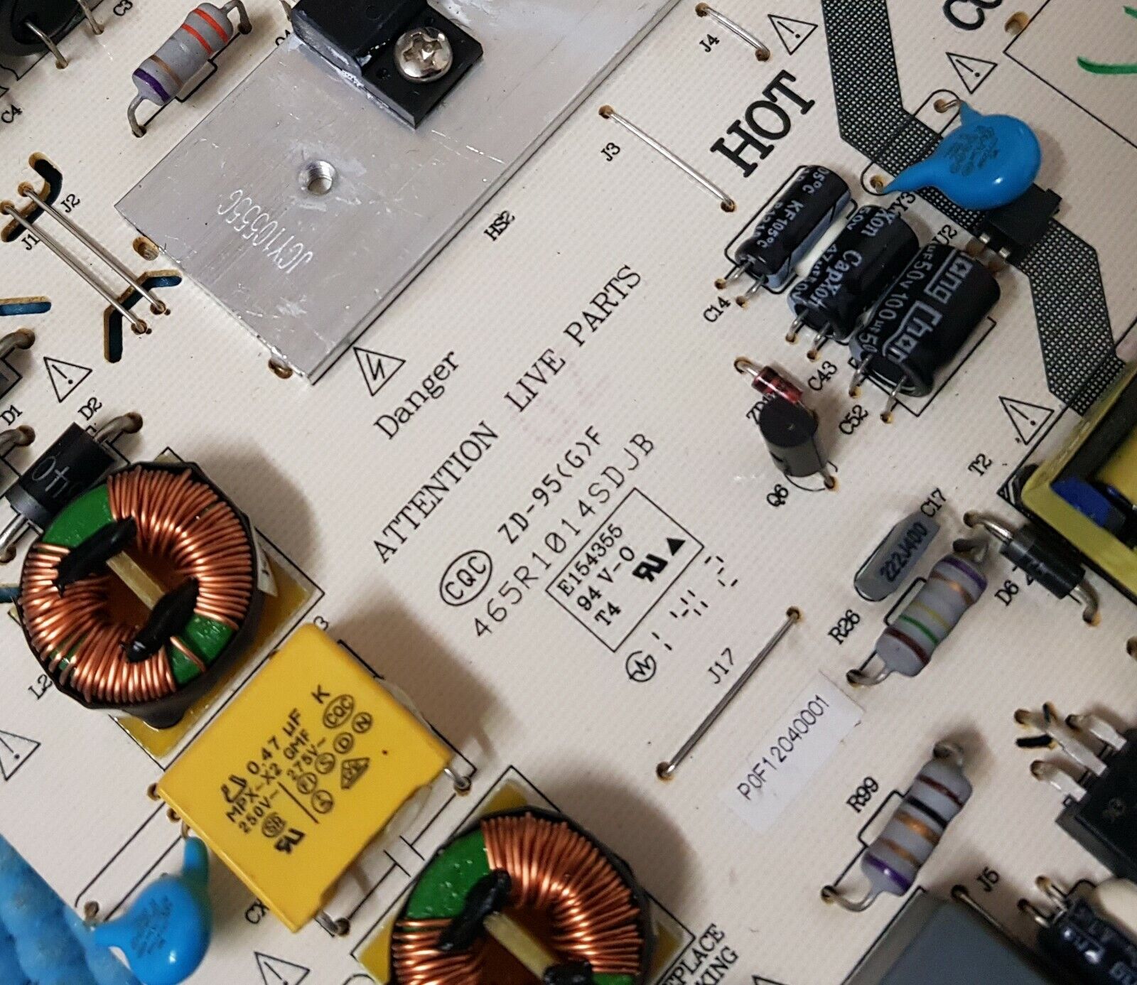 POWER BOARD FOR FURRION FEHS32L1D 32" LED TV K-75L1 465-01A3-B2201G ZD-95(G)F