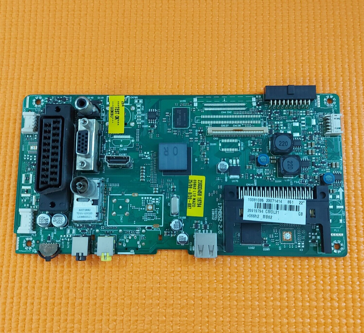 MAIN AV BOARD FOR DIGIHOME 22LEDDVD132 TV 17MB62-2.6 23071414 SCREEN M215HGE-L21
