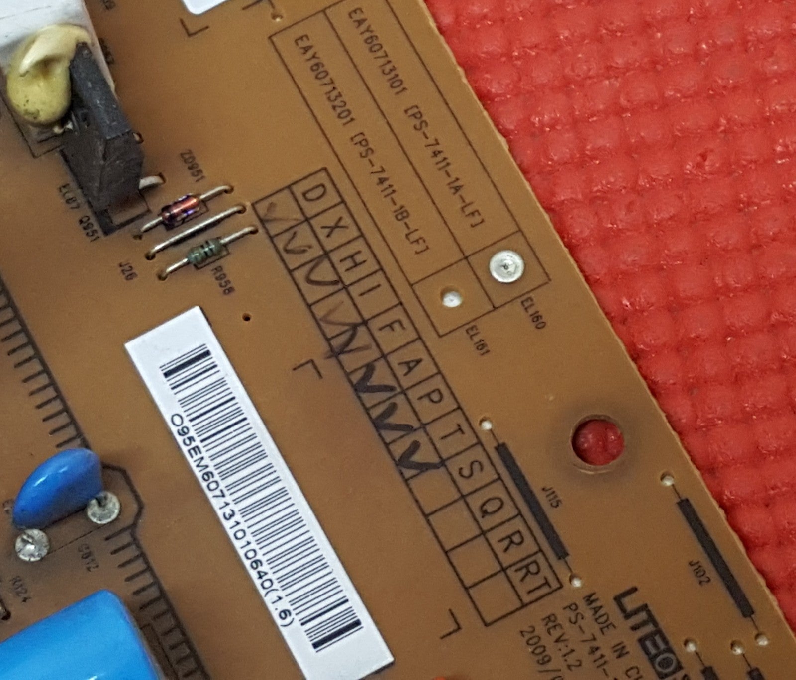 POWER SUPPLY BOARD FOR LG 42PQ3000 42PQ6000 TV 95011SMW REV:02 EAY60713101