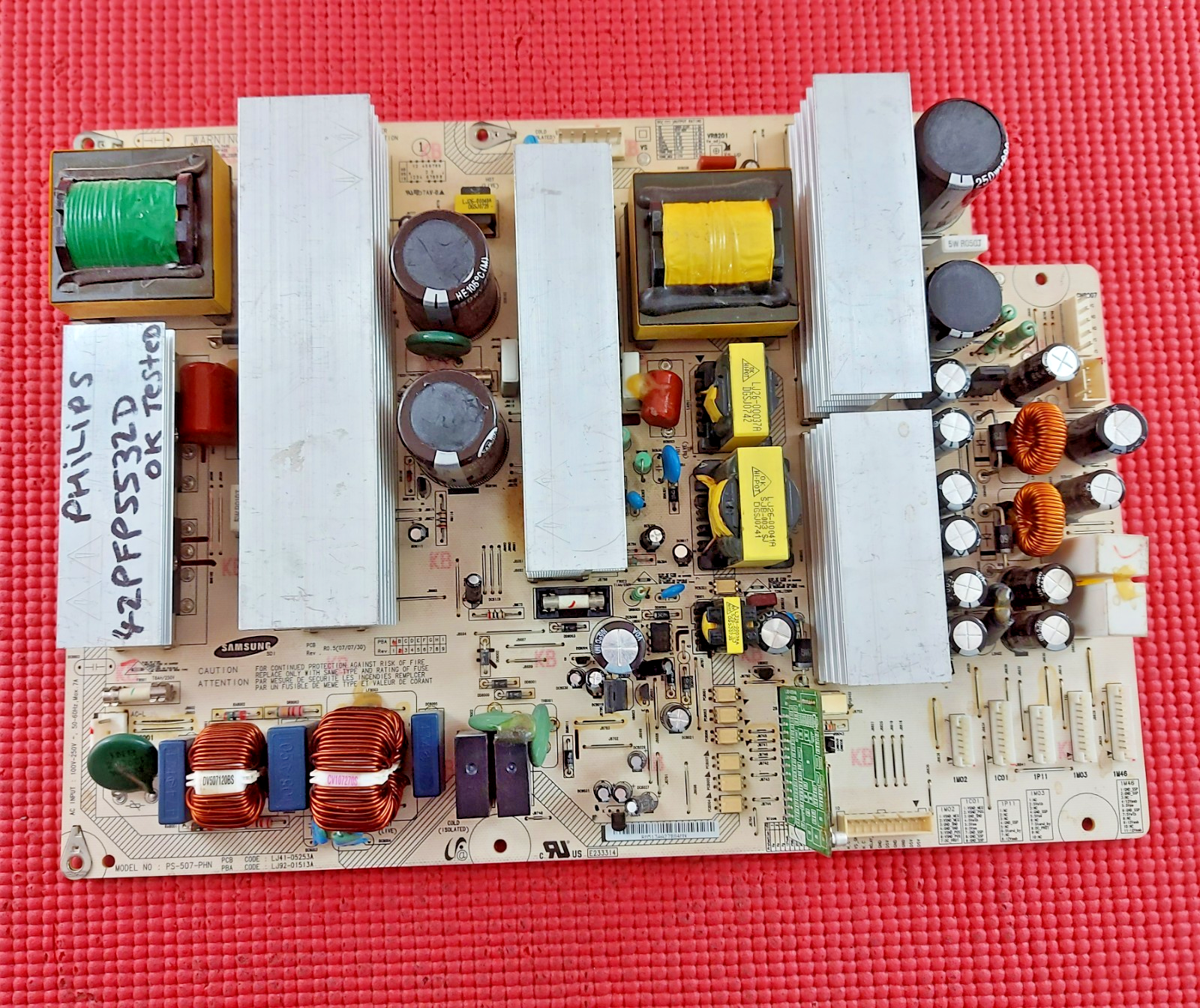 POWER BOARD FOR PHILIPS 42PFP5532D/05 42" PLASMA TV LJ41-05253A LJ92-01513A