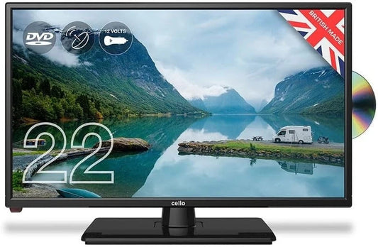 Cello C22230FT2 V4 22” Full HD LED 12v Caravan TV With Freeview HD, DVD - Black