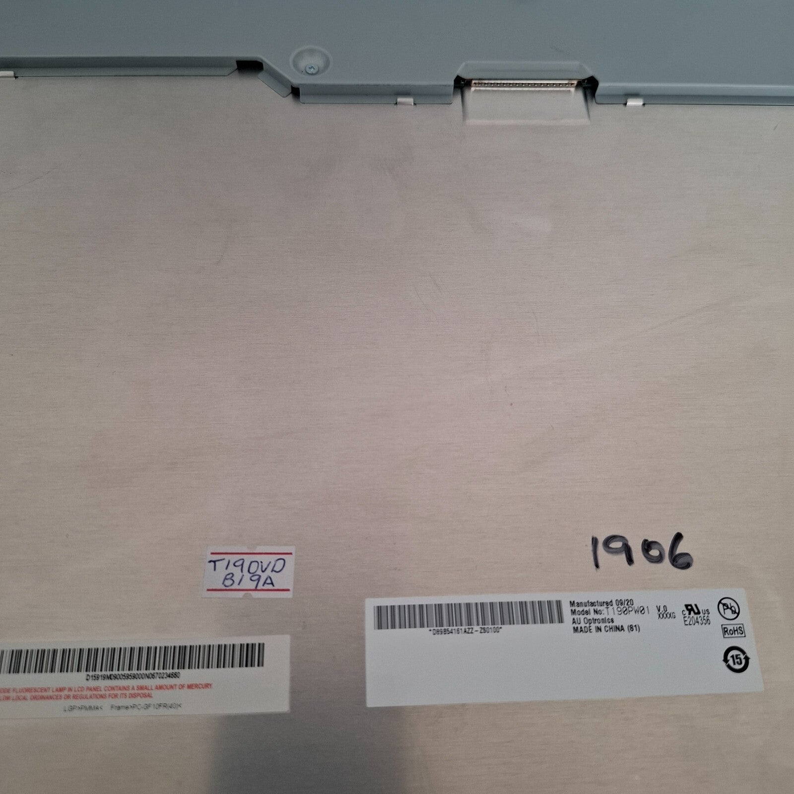 LED/LCD SCREEN PANEL AUO T190PW01 V.0 FOR TEAC T19DVDB19A 19" TV