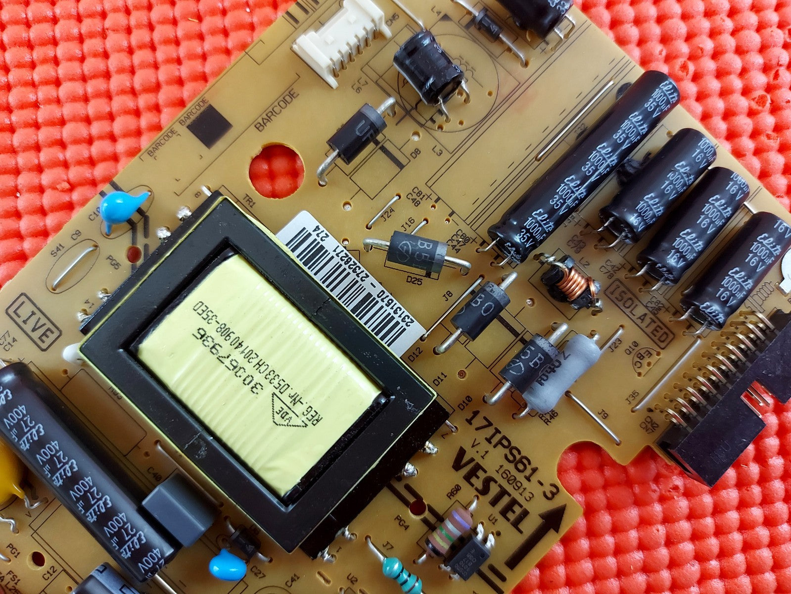POWER SUPPLY BOARD FOR TOSHIBA 22D1333B 22" TV 17IPS61-3 23131570