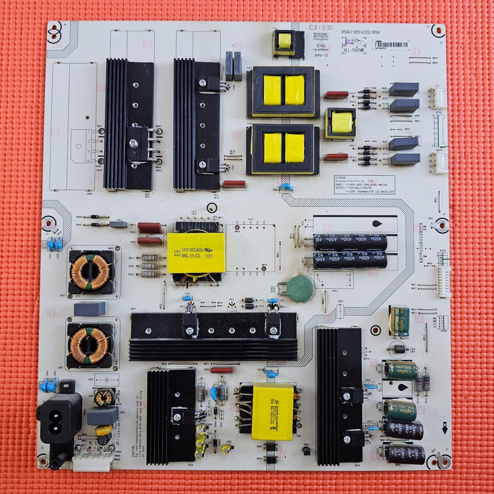 POWER SUPPLY FOR HISENSE HE65K5510UWTS 65" LED TV HLL-5565WE RSAG7.820.6322/ROH