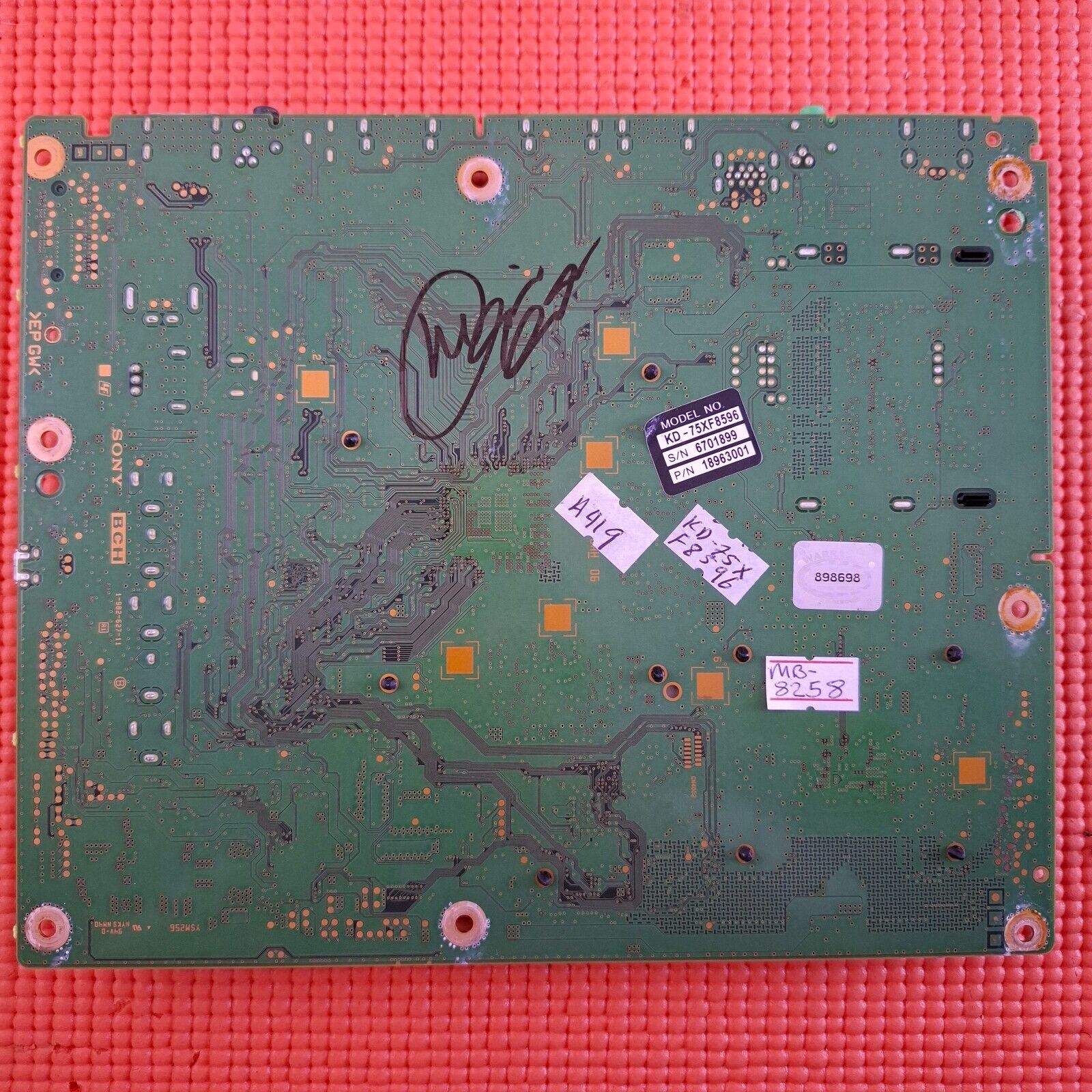 MAIN BOARD FOR SONY KD-75XF8596 75" TV YA03029AA 1-982-627-11 | WORKING TESTED