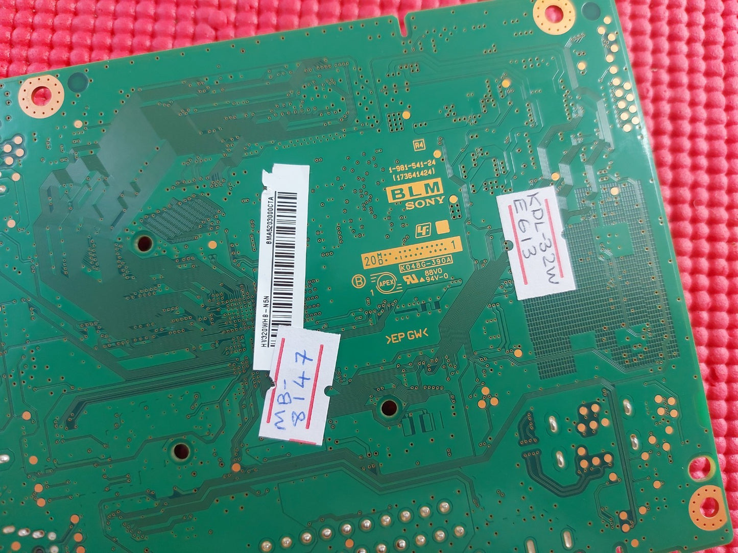 MAIN BOARD FR SONY KDL-32WE613 32" TV A2179520H 1-981-541-24 SCREEN HV320WHB-N5N