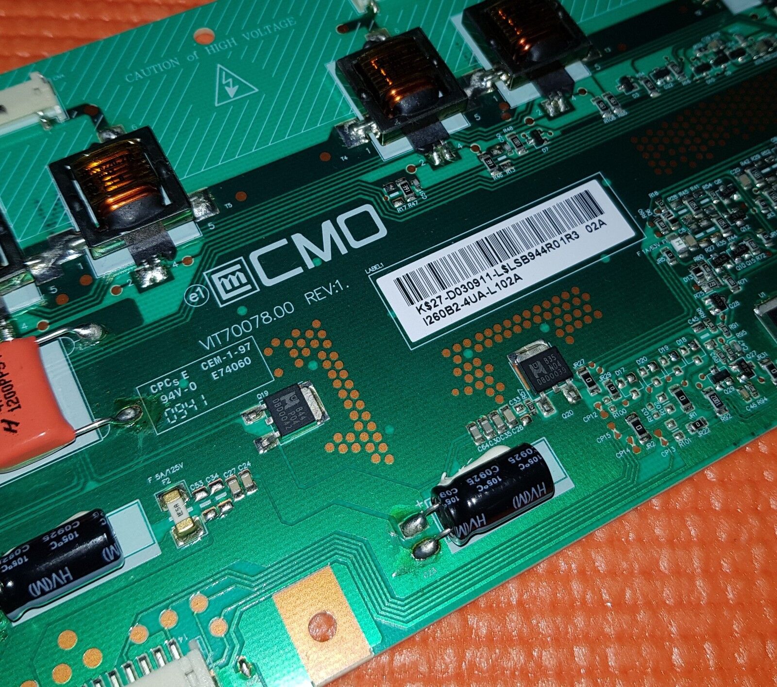 INVERTER BOARD FOR LOGIX 2601HT 26" LCD TV VIT70078.00 REV:1 27-D030911