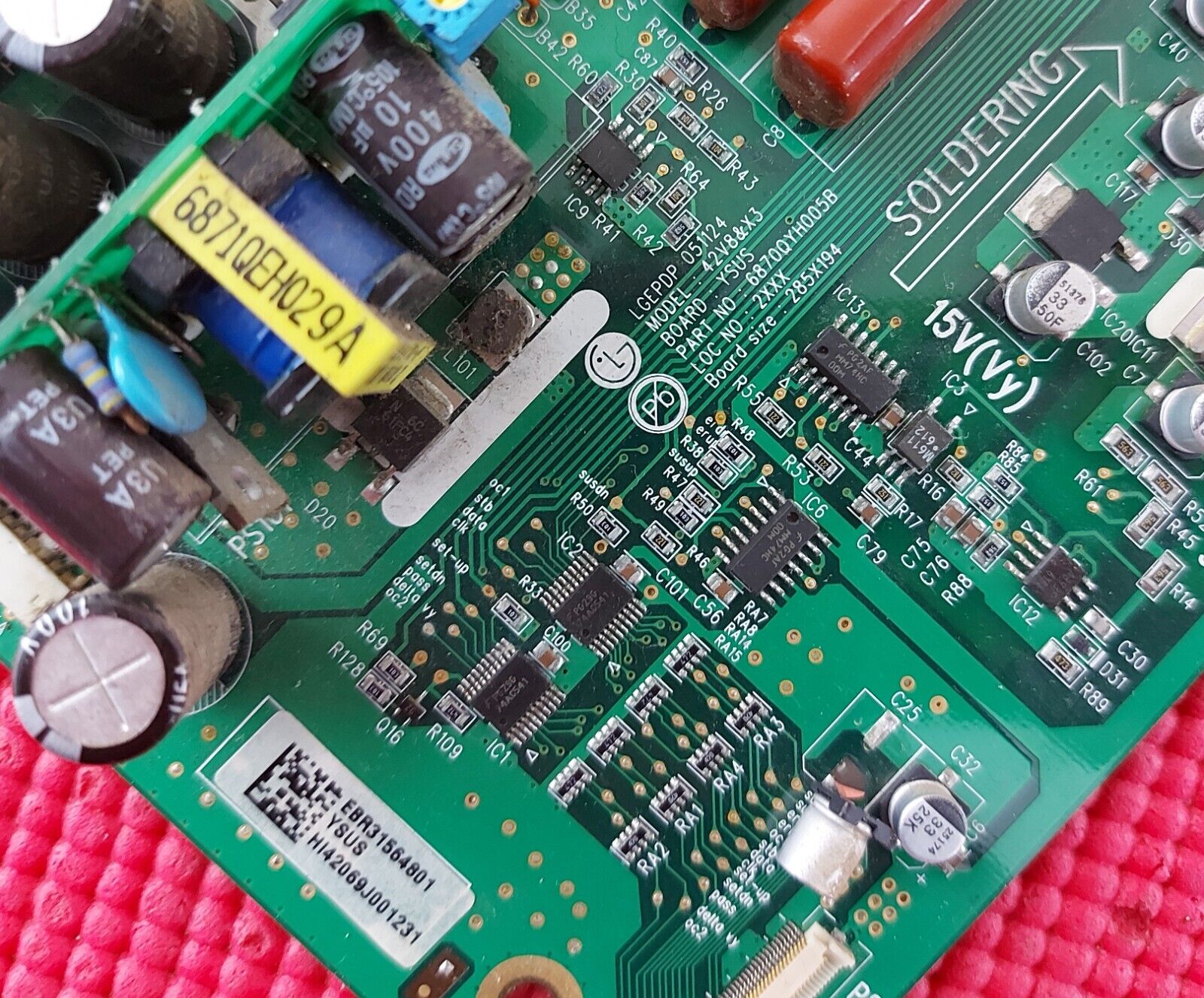 YSUS BOARD FOR LG 42PC1DA 42" PLASMA TV 6870QYH005B EBR31564801