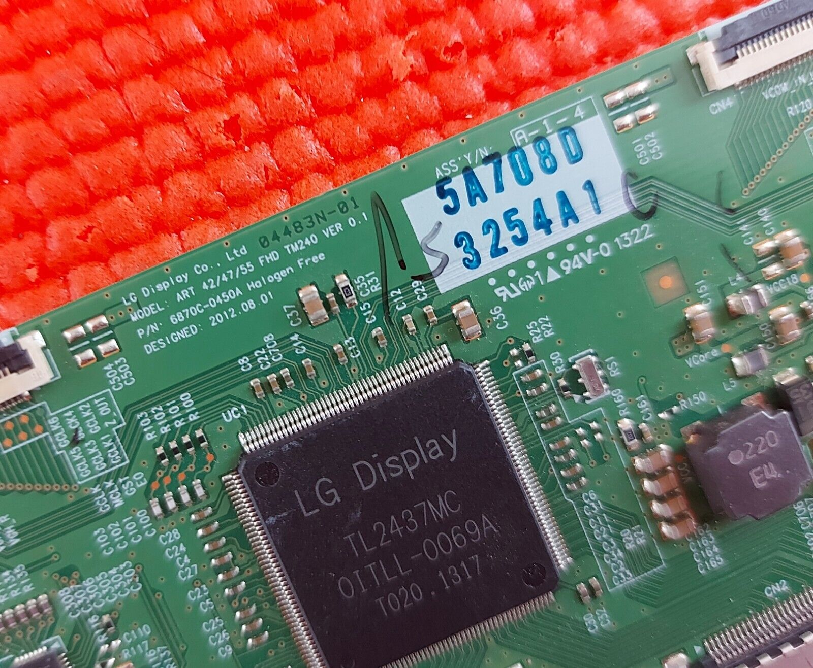 LVDS TCON BOARD FOR PANASONIC TX-L47ET60B TX-L47FT60B TV 6870C-0450A 6871L-3254A