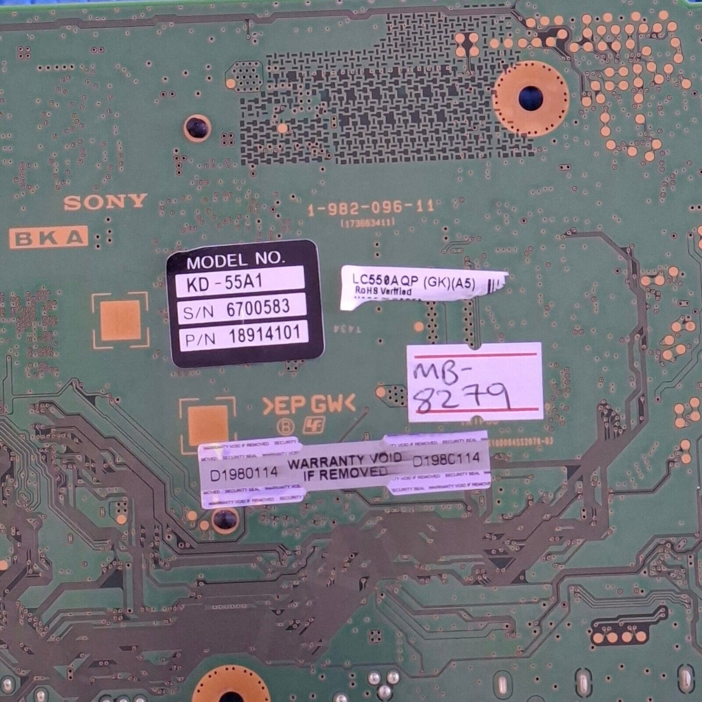 MAIN BOARD FOR SONY KD-55A1 55" OLED TV YA03023AA 1-982-096-11 | TESTED WORKING