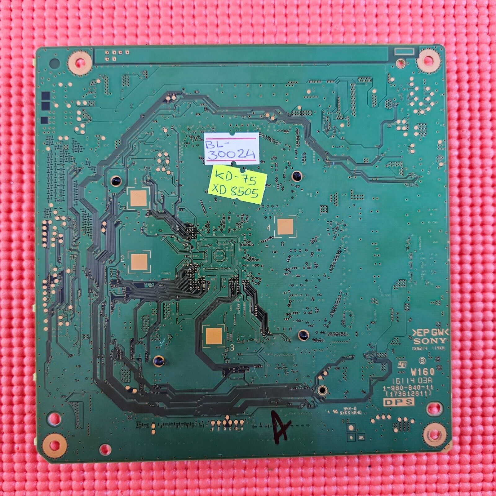DPS DRIVER CONNECTOR BOARD FOR SONY KD-75XD8505 75" 4K TV Y200B650A 1-980-840-11