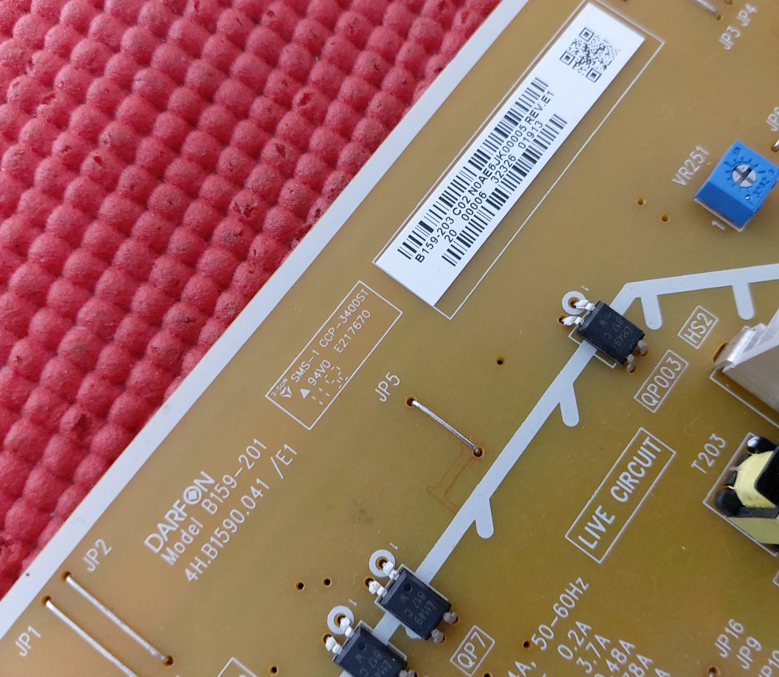 POWER SUPPLY FR PANASONIC TX-P42X50B TX-P42XT50B TV 4H.B1590.041/E1 N0AE6JK00005