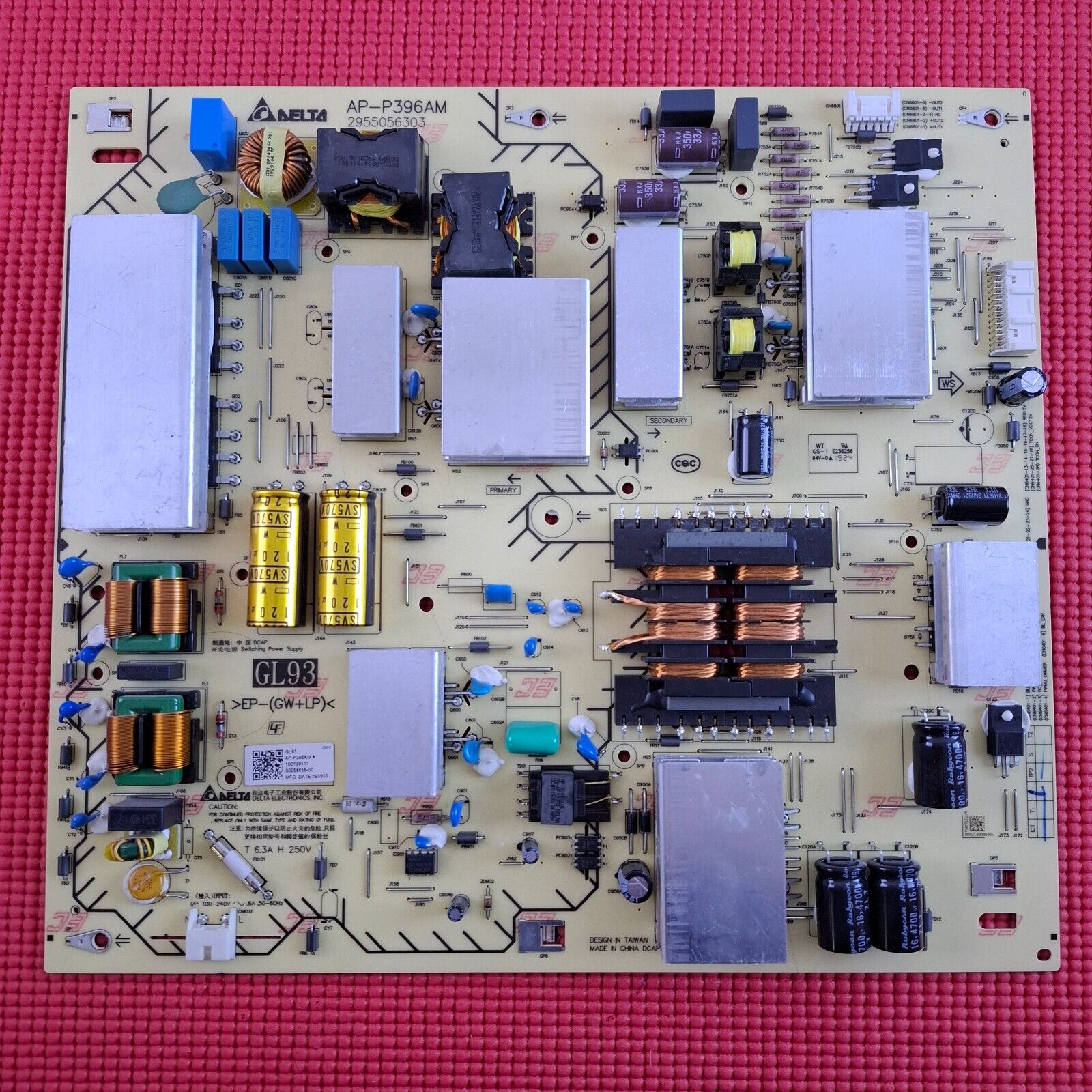 POWER SUPPLY BOARD FOR SONY KD-85XG8596 TV 2955056303 1-001-394-11 AP-P396AM A