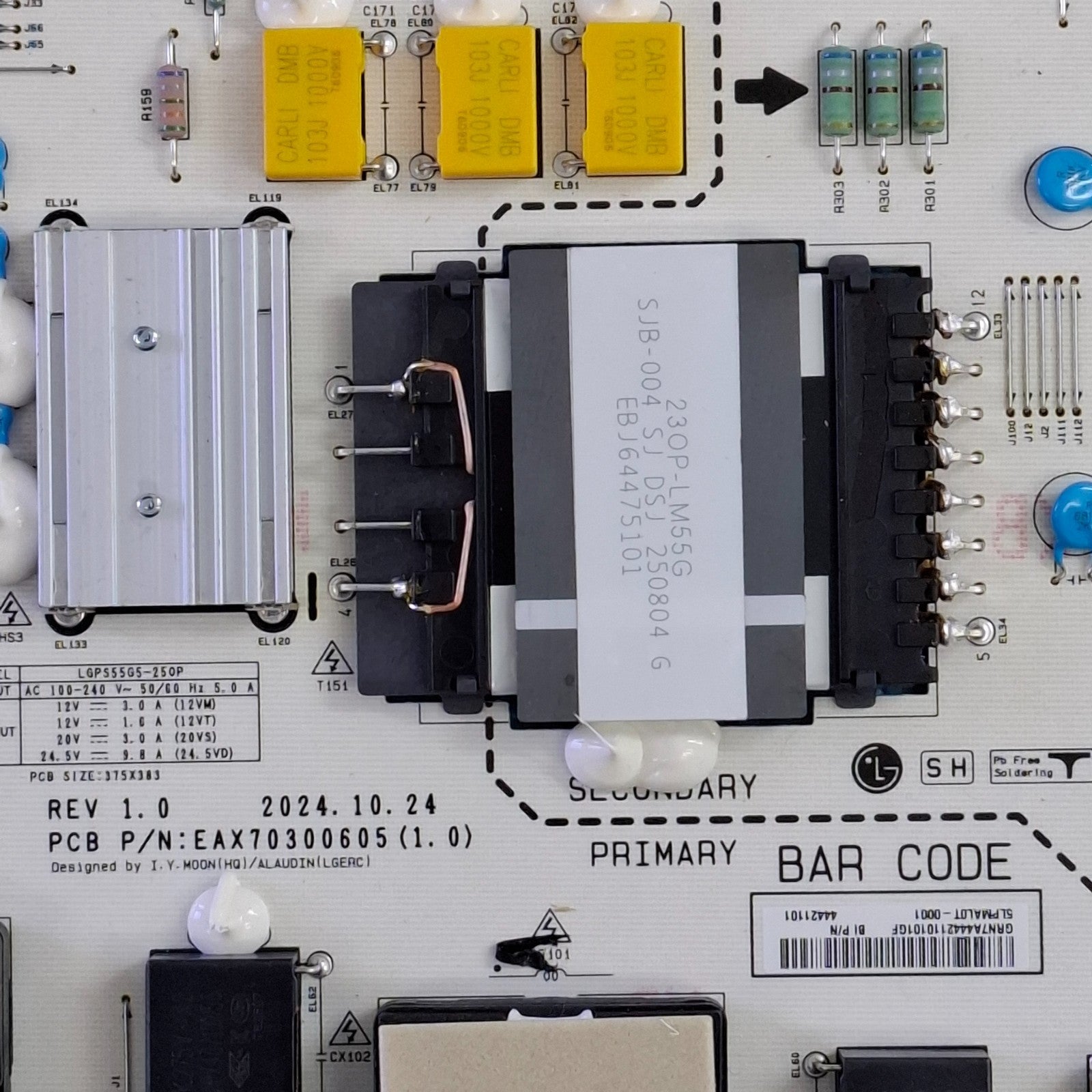 POWER BOARD FOR LG OLED55G56LS OLED55G54LW 55" OLED TV EAX70300605 EAY44421101