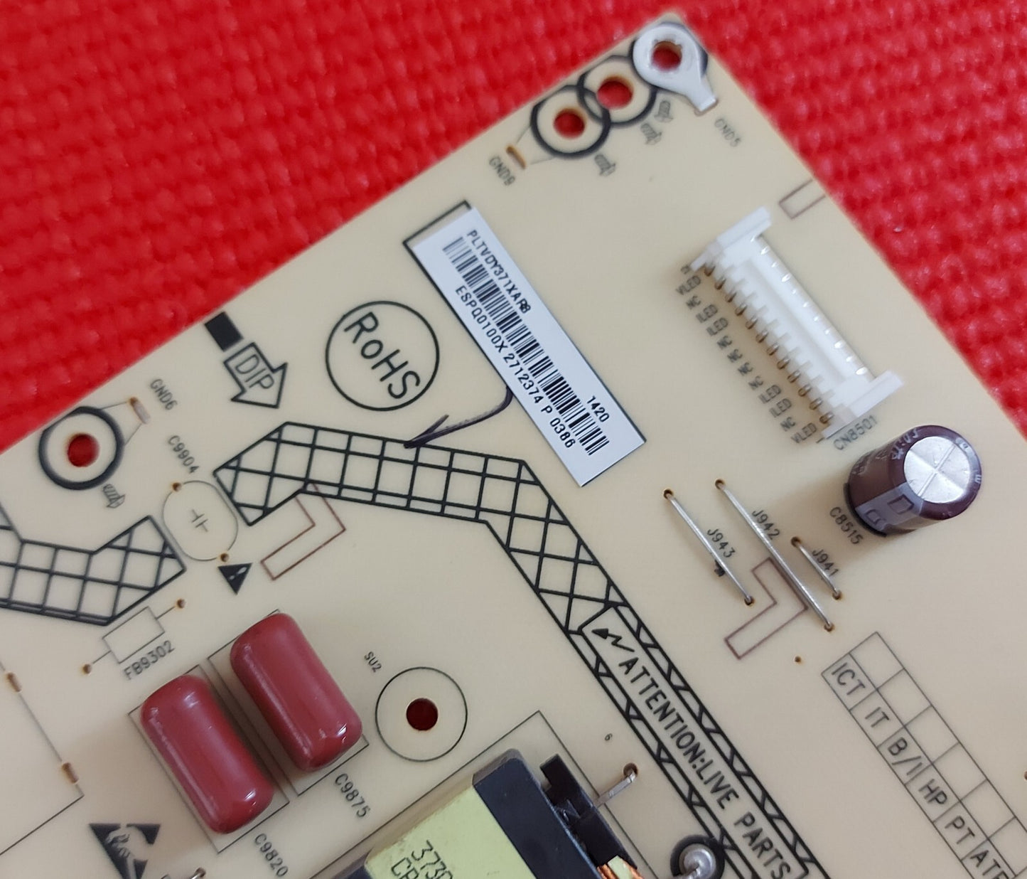 POWER BOARD FOR SHARP LC-50LD266K LC-46LD266K LC-42LD266K LED TV PLTVDY371XAR8