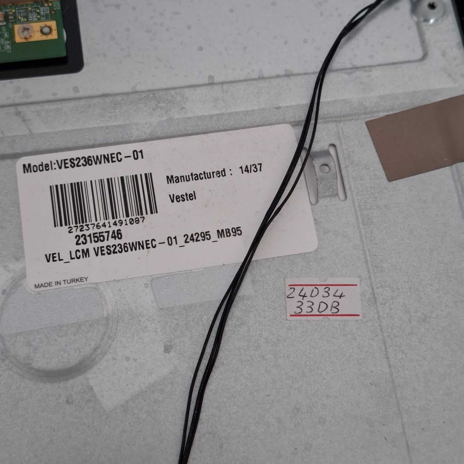 LED/LCD SCREEN PANEL INNOUX V236BJ1-P01 REV.C3 FOR TOSHIBA 24D3433DB 24" TV
