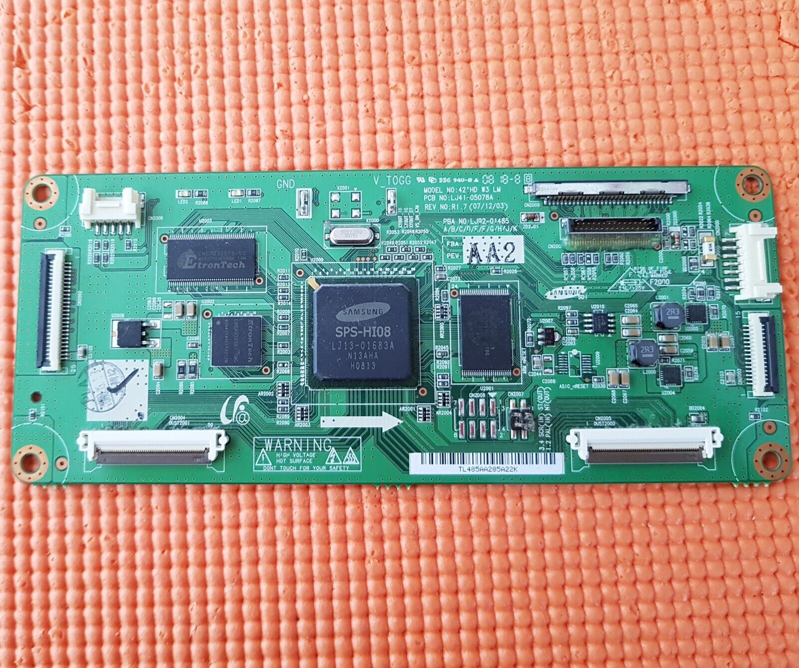 LVDS BOARD SAMSUNG PS42A457P1D PS42A456P2D PLASMA TV LJ41-05078A LJ92-01485A AA2
