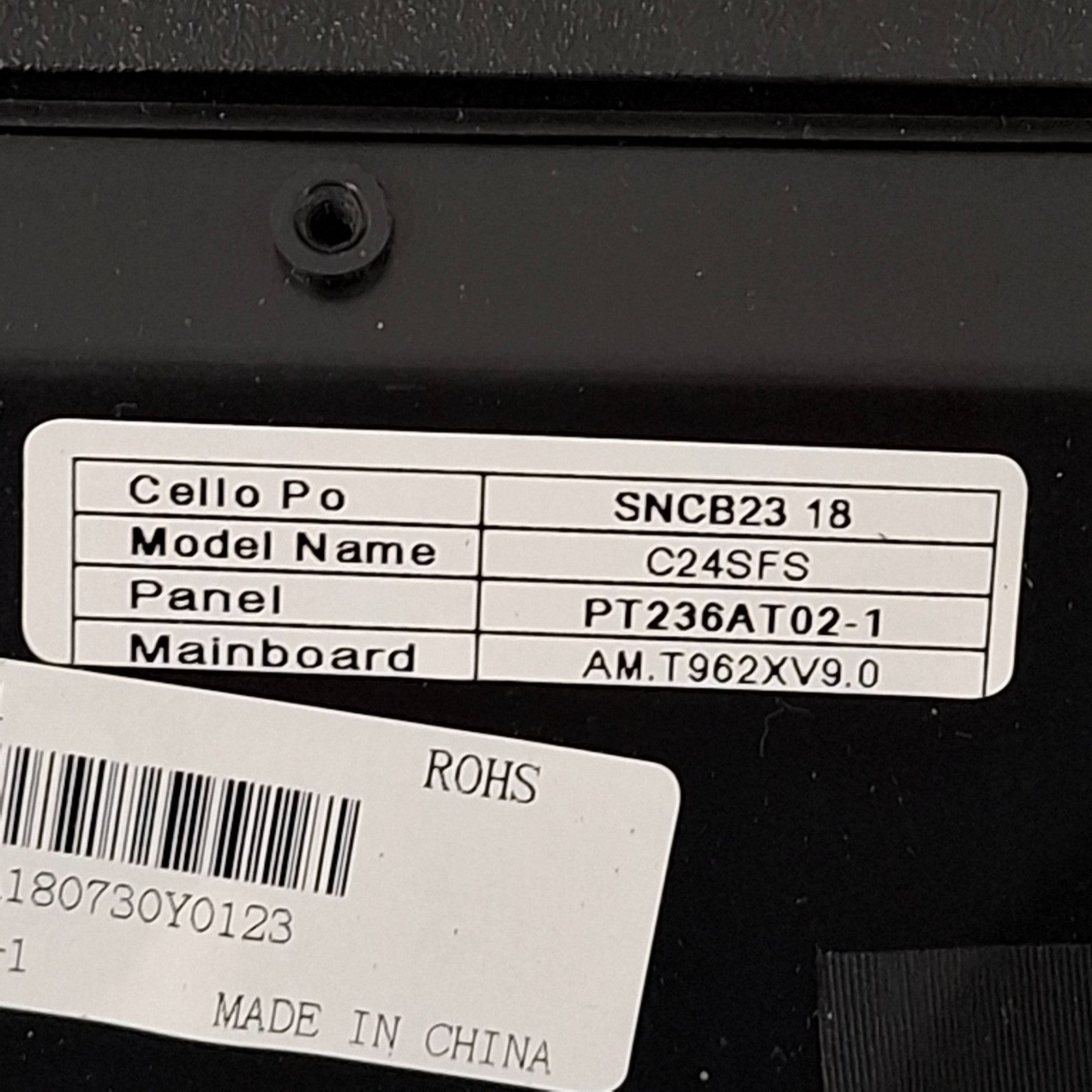 LED/LCD SCREEN PANEL HKC PT236AT02.1 VER1.1 FOR CELLO C24SFS FERGSUON F24SFS TV