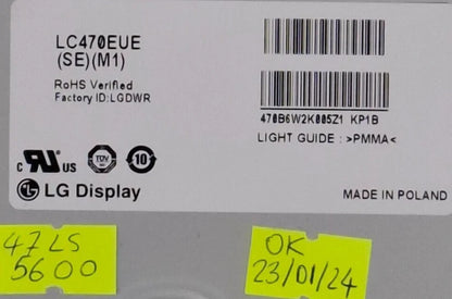LED SCREEN PANEL ONLY LG DISPLAY LC470EUE (SE) (M1) FOR LG 47LS5600 47" TV