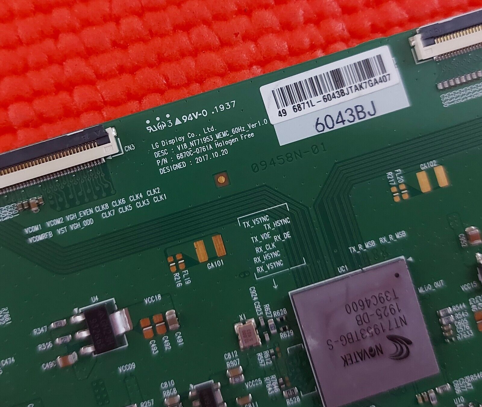 LVDS TCON BOARD FOR SONY KD-49XG8096 KD-49XG8196 49" TV 6870C-0761A 6871L-6043B
