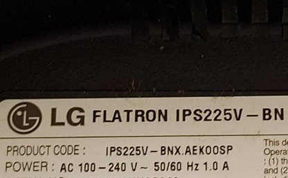 LG FLATRON IPS225V-BN 22" FULL HD 1920x1080p LED MONITOR VGA DVI HDMI