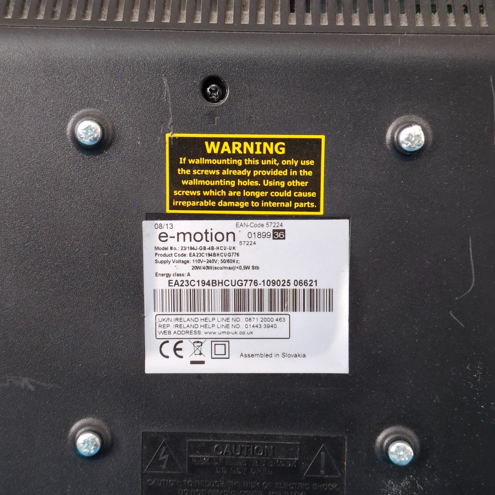 E-MOTION 23/194J 23" Full HD 1080p LED TV HDMI Scart - Black