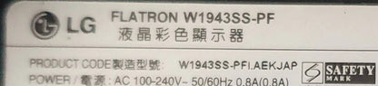 LG FLATRON W1943S-PF 19" 1366x768 LCD MONITOR VGA