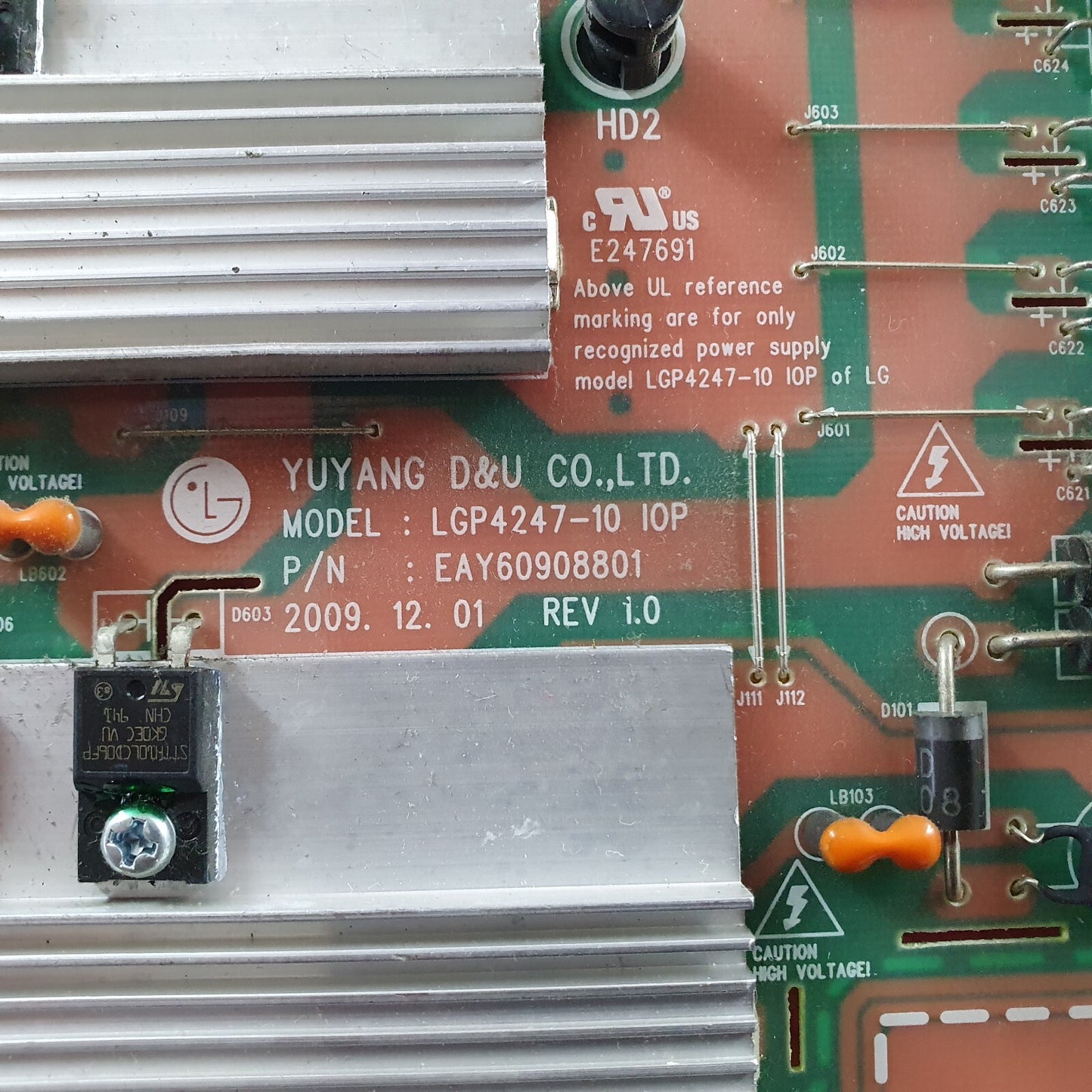 POWER BOARD FOR LG 55LE5300 55LE5500 47LX9900 47LE8900 TV LGP4247-10 EAY60908801