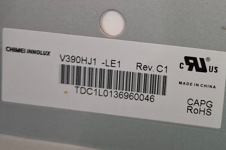 LED SCREEN PANEL ONLY CHIMEI INNOLUX V390HJ1-LE1 FOR BLAUPUNKT 39/210J 39" TV