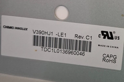 LED SCREEN PANEL ONLY CHIMEI INNOLUX V390HJ1-LE1 FOR BLAUPUNKT 39/210J 39" TV
