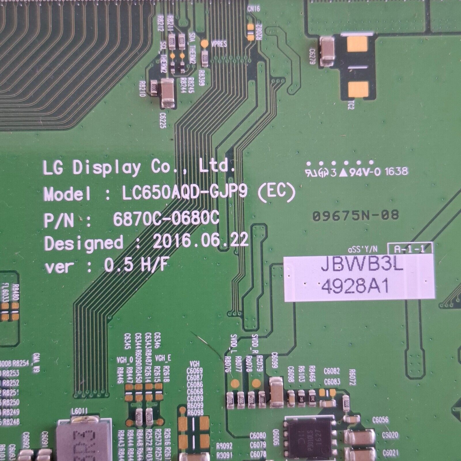 LVDS BOARD FOR OLED55E6V OLED55B6V OLEDE65E6P OLED55C6PLA 55" TV 6871L-4928A