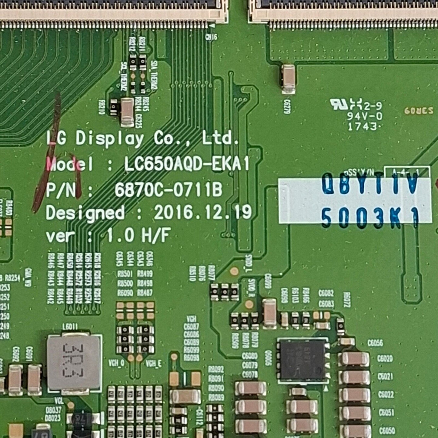 LVDS BOARD FOR LG OLED55E6V OLED55B7V 55" TV 6807C-0711B 6871L-5003K LC650AQD