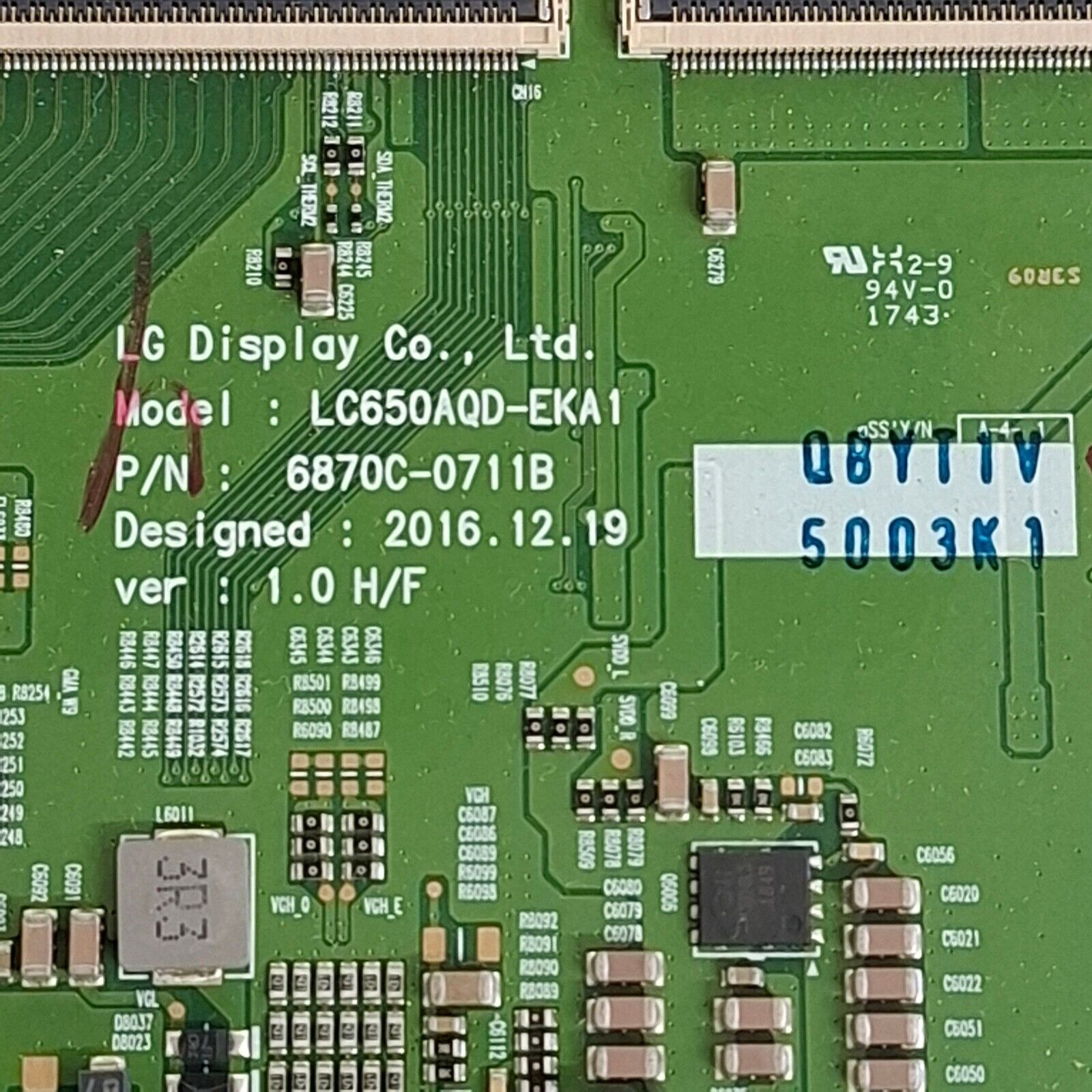LVDS BOARD FOR LG OLED55E6V OLED55B7V 55" TV 6807C-0711B 6871L-5003K LC650AQD